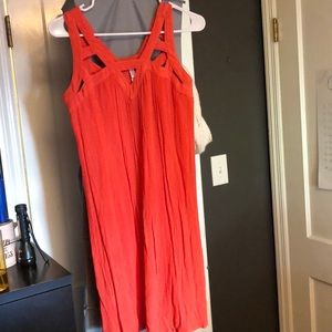 Orange/peach dress with cutouts